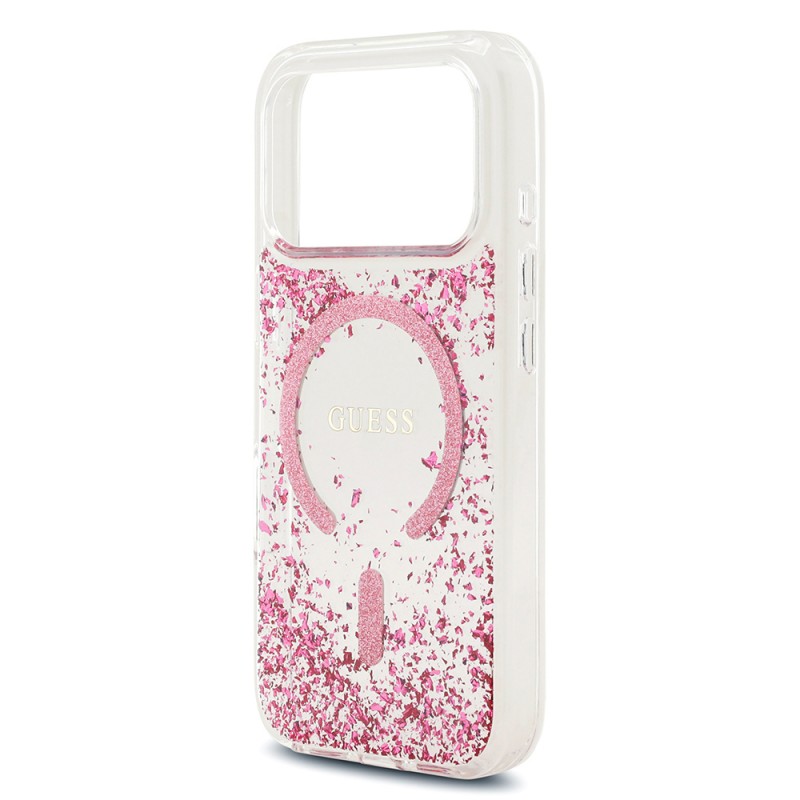 Bal-z Apple iPhone 17 Pro Kılıf Guess Orjinal Lisanslı M-safe Şarj Özellikli Transparan Resin Bottom Kapak