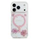Bal-z Apple iPhone 17 Pro Kılıf Guess Orjinal Lisanslı M-safe Şarj Özellikli Transparan Resin Flowers Kapak