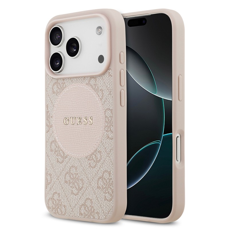 Bal-z Apple iPhone 17 Pro Kılıf Guess Orjinal Lisanslı M-safe Şarj Özellikli Yazı Logolu Circle Classic Kapak