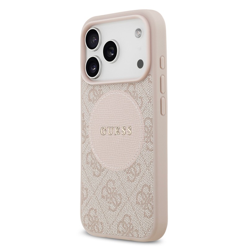 Bal-z Apple iPhone 17 Pro Kılıf Guess Orjinal Lisanslı M-safe Şarj Özellikli Yazı Logolu Circle Classic Kapak
