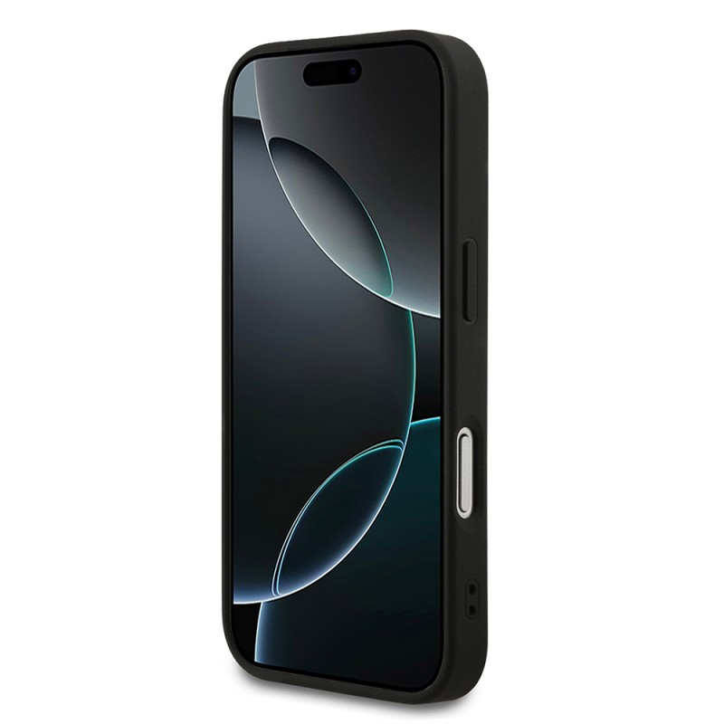 Bal-z Apple iPhone 17 Pro Kılıf Guess Orjinal Lisanslı M-safe Şarj Özellikli Yazı Logolu PU Deri Kapak