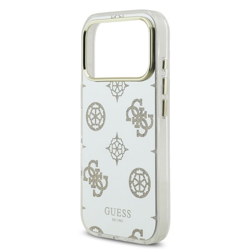 Bal-z Apple iPhone 17 Pro Kılıf Guess Orjinal Lisanslı Metal Kamera Çerçeveli Simli Aynalı Kapak