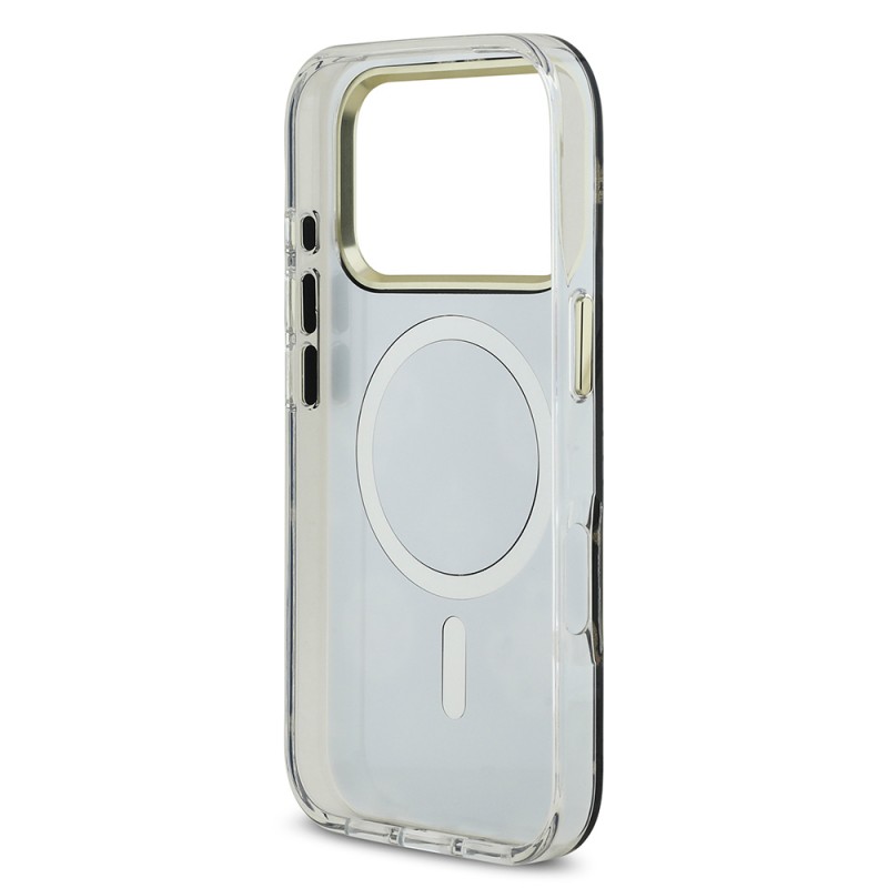 Bal-z Apple iPhone 17 Pro Kılıf Guess Orjinal Lisanslı Metal Kamera Çerçeveli Simli Aynalı Kapak