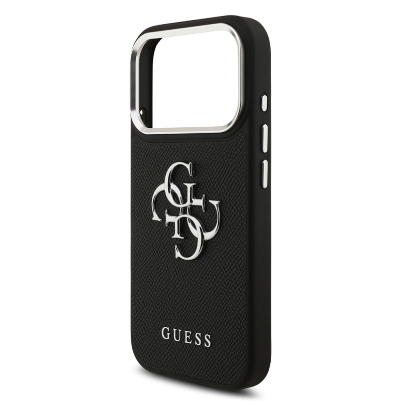 Bal-z Apple iPhone 17 Pro Kılıf Guess Orjinal Lisanslı PU Deri 4G Büyük Metal Logo Dizaynlı Kapak