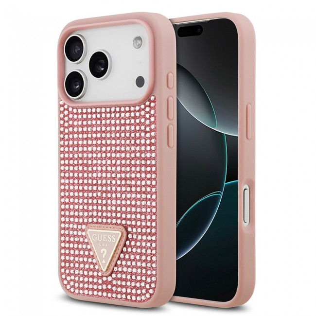 Apple iPhone 17 Pro Kılıf Guess Orjinal Lisanslı Taşlı Arka Yüzey Üçgen Logolu Kapak Apple iPhone 17 Pro Kılıf Guess Orjinal Lisanslı Taşlı Arka Yüzey Üçgen Logolu Kapak