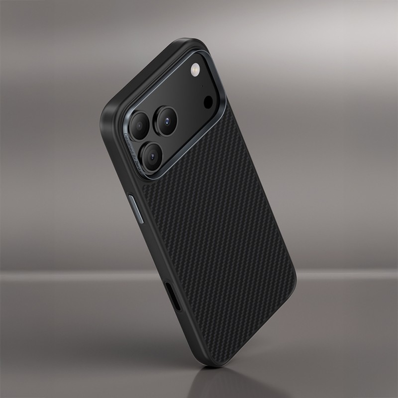 Bal-z Apple iPhone 17 Pro Kılıf Karbon Fiber M-safe Şarj Özellikli Benks Hybrid ArmorPro 600D Kevlar Kapak
