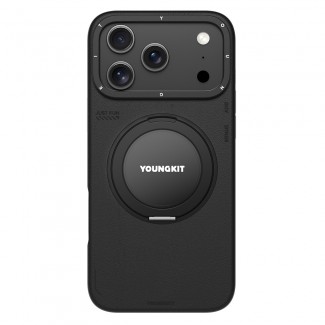 Apple iPhone 17 Pro Kılıf M-safe Şarj Özellikli 360 Derece Standlı Basit Mat Deri Desenli Youngkit Tech Leather Serisi Kapak Apple iPhone 17 Pro Kılıf M-safe Şarj Özellikli 360 Derece Standlı Basit Mat Deri Desenli Youngkit Tech Leather Serisi Kapak