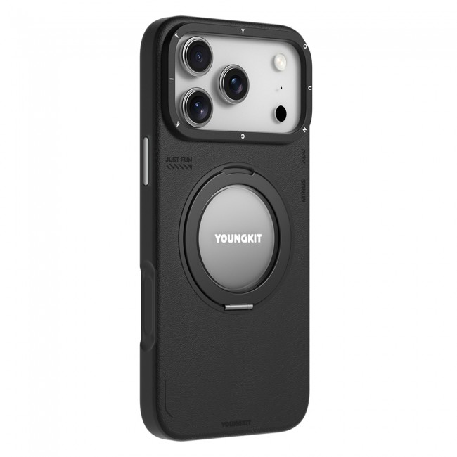Apple iPhone 17 Pro Kılıf M-safe Şarj Özellikli 360 Derece Standlı Basit Mat Deri Desenli Youngkit Tech Leather Serisi Kapak Apple iPhone 17 Pro Kılıf M-safe Şarj Özellikli 360 Derece Standlı Basit Mat Deri Desenli Youngkit Tech Leather Serisi Kapak