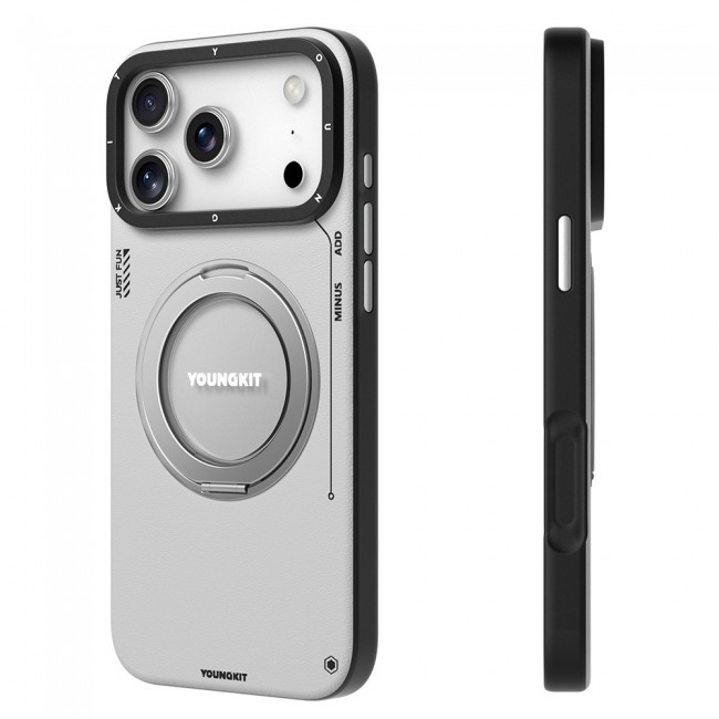 Apple iPhone 17 Pro Kılıf M-safe Şarj Özellikli 360 Derece Standlı Basit Mat Deri Desenli Youngkit Tech Leather Serisi Kapak Apple iPhone 17 Pro Kılıf M-safe Şarj Özellikli 360 Derece Standlı Basit Mat Deri Desenli Youngkit Tech Leather Serisi Kapak