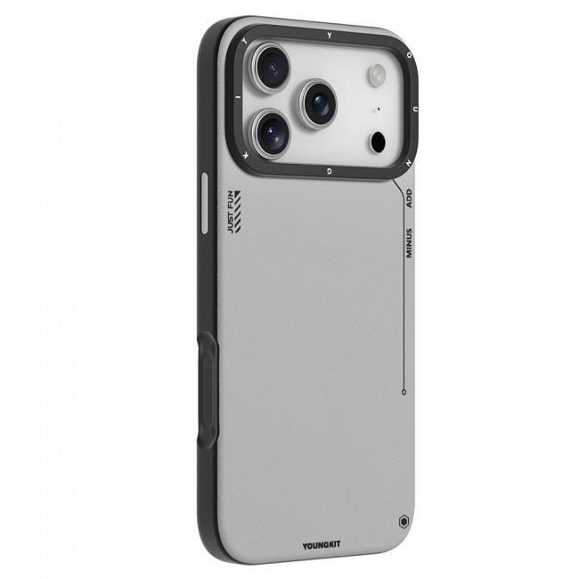 Apple iPhone 17 Pro Kılıf M-safe Şarj Özellikli Basit Mat Deri Desenli Youngkit Tech Fashion Serisi Kapak Apple iPhone 17 Pro Kılıf M-safe Şarj Özellikli Basit Mat Deri Desenli Youngkit Tech Fashion Serisi Kapak