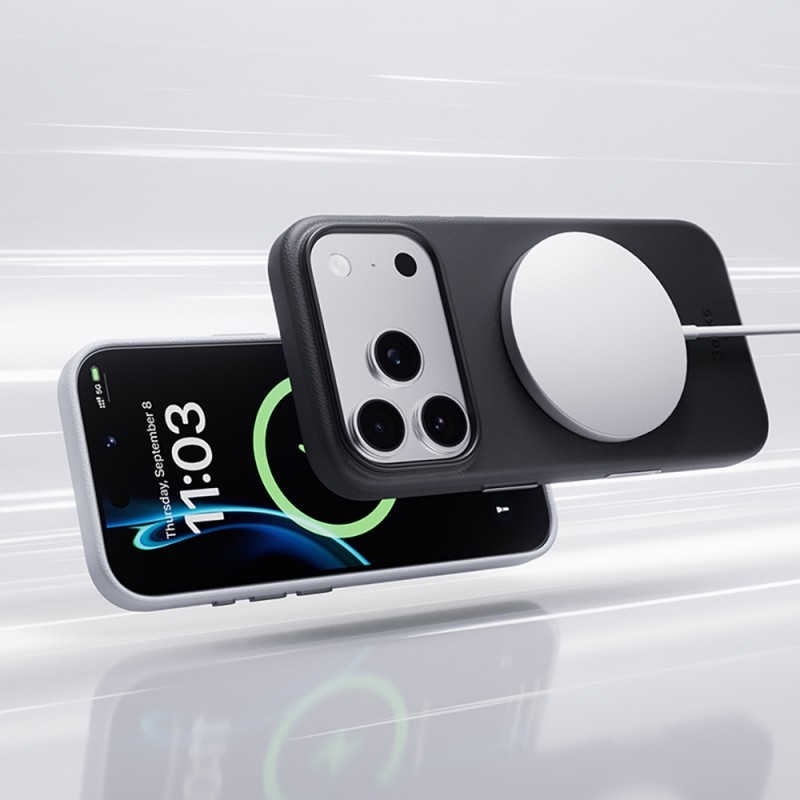 Bal-z Apple iPhone 17 Pro Kılıf M-safe Şarj Özellikli Çizilmeye Dayanıklı Benks VitaPro Serisi PU Deri Kapak