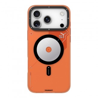Apple iPhone 17 Pro Kılıf M-safe Şarj Özellikli Disk Desenli Youngkit Disc Battle Kapak Apple iPhone 17 Pro Kılıf M-safe Şarj Özellikli Disk Desenli Youngkit Disc Battle Kapak