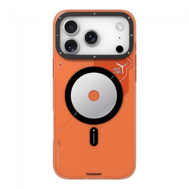 Apple iPhone 17 Pro Kılıf M-safe Şarj Özellikli Disk Desenli Youngkit Disc Battle Kapak Apple iPhone 17 Pro Kılıf M-safe Şarj Özellikli Disk Desenli Youngkit Disc Battle Kapak