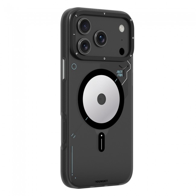 Apple iPhone 17 Pro Kılıf M-safe Şarj Özellikli Disk Desenli Youngkit Disc Battle Kapak Apple iPhone 17 Pro Kılıf M-safe Şarj Özellikli Disk Desenli Youngkit Disc Battle Kapak