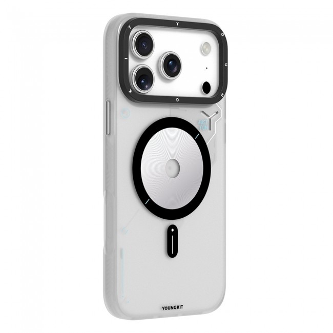 Apple iPhone 17 Pro Kılıf M-safe Şarj Özellikli Disk Desenli Youngkit Disc Battle Kapak Apple iPhone 17 Pro Kılıf M-safe Şarj Özellikli Disk Desenli Youngkit Disc Battle Kapak