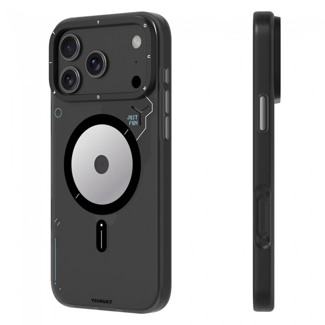 Apple iPhone 17 Pro Kılıf M-safe Şarj Özellikli Disk Desenli Youngkit Disc Battle Kapak Apple iPhone 17 Pro Kılıf M-safe Şarj Özellikli Disk Desenli Youngkit Disc Battle Kapak