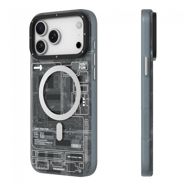 Apple iPhone 17 Pro Kılıf M-safe Şarj Özellikli Kamera Denetim Butonlu Youngkit Technology Serisi Kapak Apple iPhone 17 Pro Kılıf M-safe Şarj Özellikli Kamera Denetim Butonlu Youngkit Technology Serisi Kapak