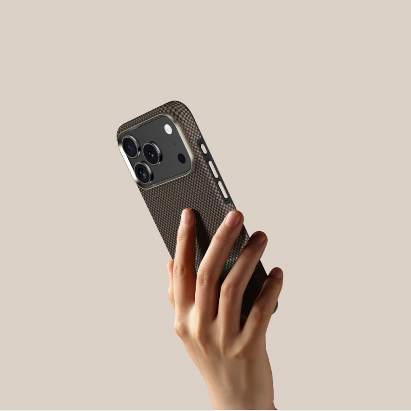 Bal-z Apple iPhone 17 Pro Kılıf M-safe Şarj Özellikli Karbon Fiber Tasarımlı Benks Prestige ArmorPro Kevlar Kapak