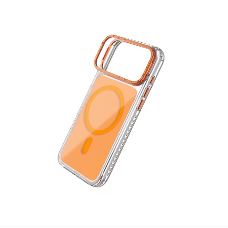 Bal-z Apple iPhone 17 Pro Kılıf M-safe Şarj Özellikli Metal Kamera Çerçeveli Airbag Tasarımlı Lenyes CK221 Sert PC Kapak