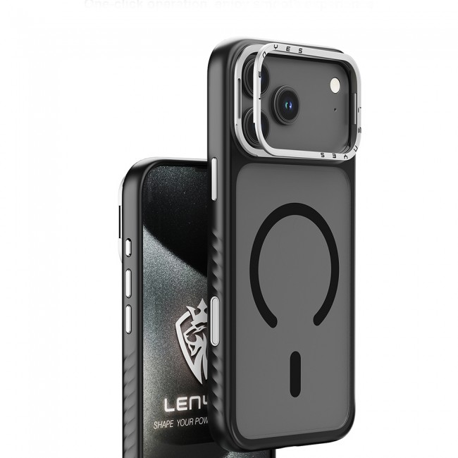Apple iPhone 17 Pro Kılıf M-safe Şarj Özellikli Metal Kamera Standlı Lenyes CK226 PC Kapak Apple iPhone 17 Pro Kılıf M-safe Şarj Özellikli Metal Kamera Standlı Lenyes CK226 PC Kapak