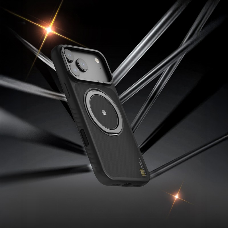 Bal-z Apple iPhone 17 Pro Kılıf M-safe Şarj Özellikli Metal Standlı Lenyes CK225 Kevlar Kapak