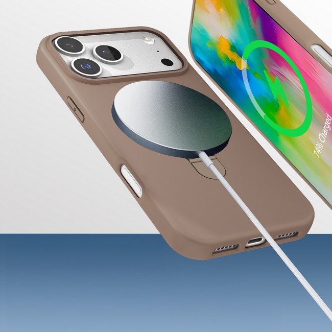 Apple iPhone 17 Pro Kılıf M-safe Şarj Özellikli Standlı Zore Samara Kapak Apple iPhone 17 Pro Kılıf M-safe Şarj Özellikli Standlı Zore Samara Kapak