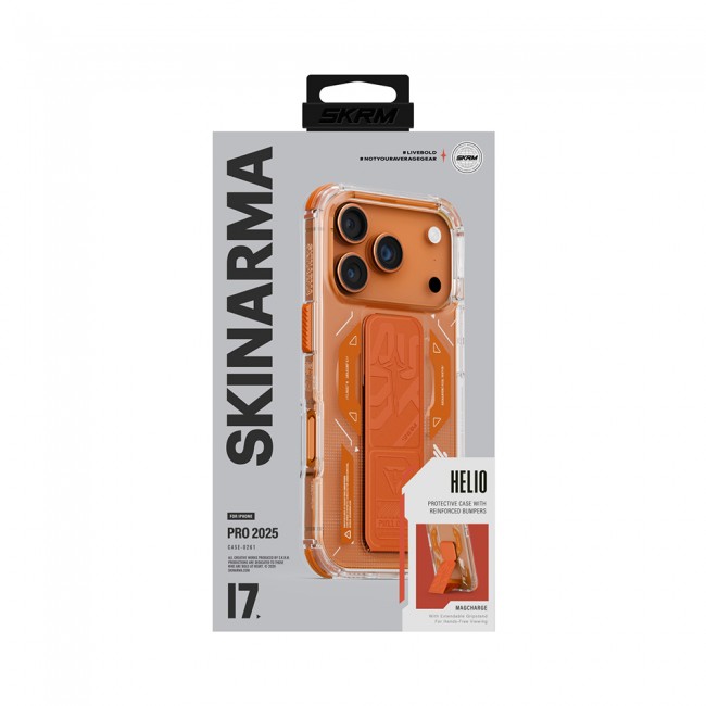 Apple iPhone 17 Pro Kılıf M-safe Şarj Özellikli Teknoloji Desenli Skinarma Helio Mag Charge Standlı Kapak Apple iPhone 17 Pro Kılıf M-safe Şarj Özellikli Teknoloji Desenli Skinarma Helio Mag Charge Standlı Kapak