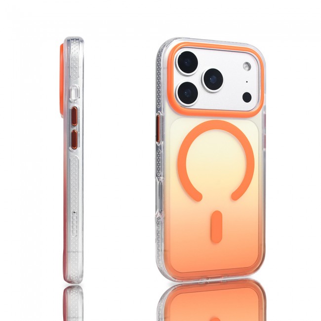Apple iPhone 17 Pro Kılıf M-safe Şarj Özellikli Transparan Renk Geçişli Zore Toros Kapak Apple iPhone 17 Pro Kılıf M-safe Şarj Özellikli Transparan Renk Geçişli Zore Toros Kapak