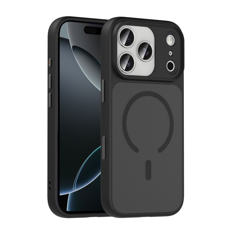 Bal-z Apple iPhone 17 Pro Kılıf Mat Arka Yüzey Wireless Şarj Özellikli Zore Flet M-safe Kapak