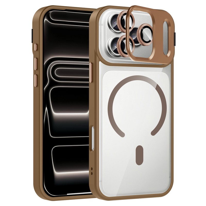 Bal-z Apple iPhone 17 Pro Kılıf Standlı ve Kamera Lens Hediyeli M-Safe Şarj Özellikli  Etro Kapak