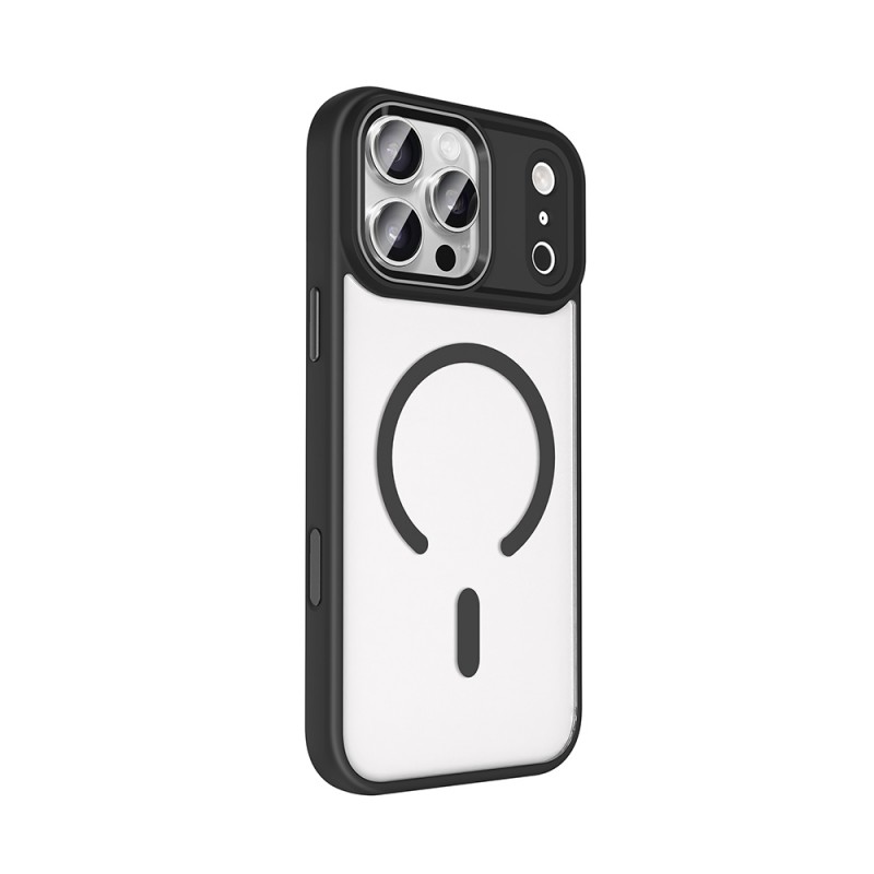 Bal-z Apple iPhone 17 Pro Kılıf Wireless Şarj Özellikli Zore Krom M-safe Silikon Kapak