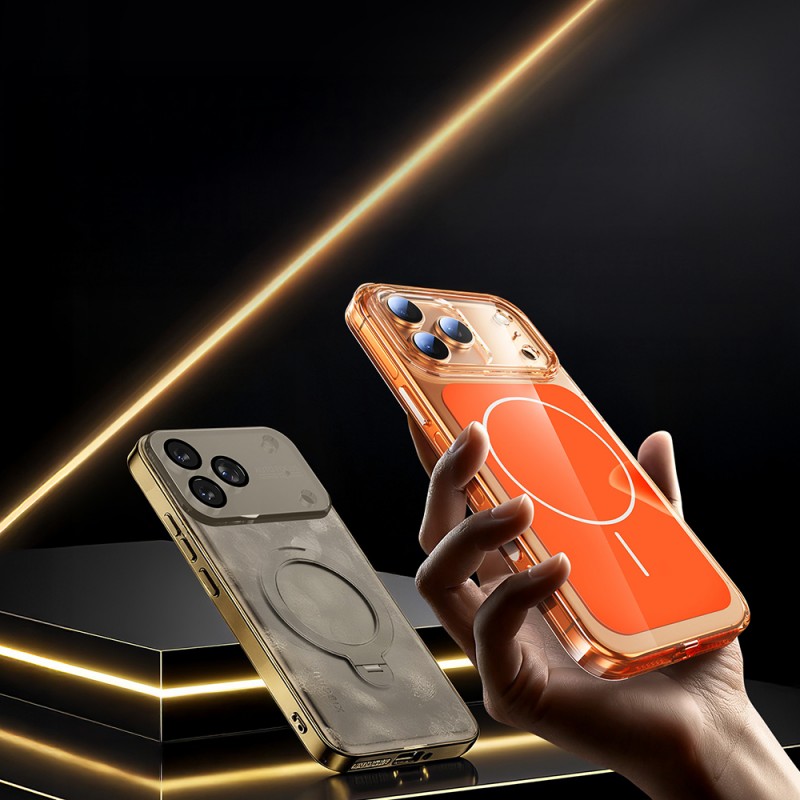 Bal-z Apple iPhone 17 Pro Kılıf  M-safe Şarj Özellikli Şeffaf Kamera Kontrol Butonlu Lugano Kapak