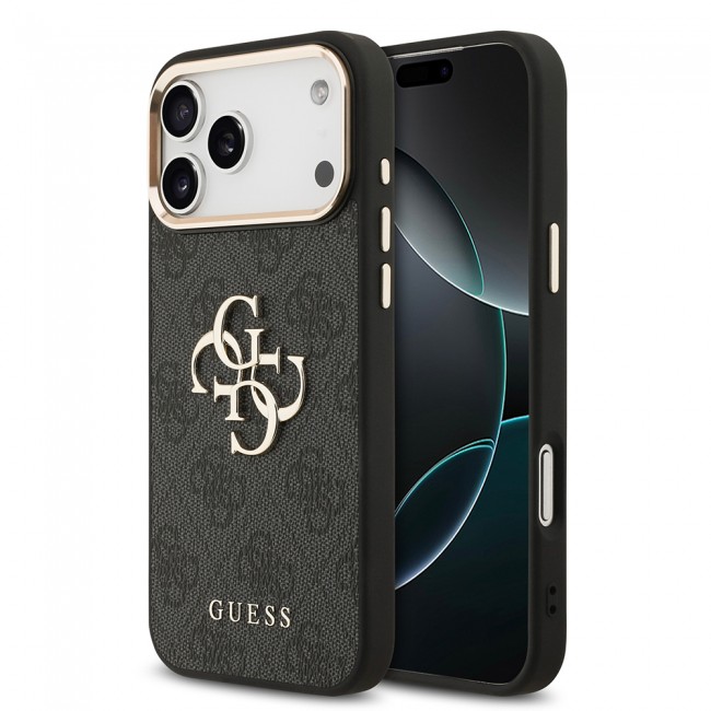 Apple iPhone 17 Pro Max Kılıf Guess Orjinal Lisanslı Gold Metal Kamera Çerçeveli 4G Desenli Metal Büyük 4G ve Yazı Logolu Kapak Apple iPhone 17 Pro Max Kılıf Guess Orjinal Lisanslı Gold Metal Kamera Çerçeveli 4G Desenli Metal Büyük 4G ve Yazı Logolu Kapak