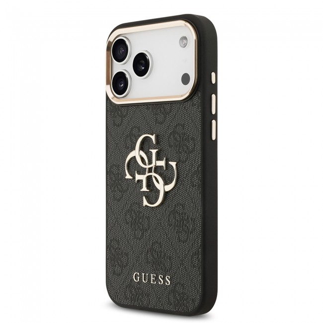 Apple iPhone 17 Pro Max Kılıf Guess Orjinal Lisanslı Gold Metal Kamera Çerçeveli 4G Desenli Metal Büyük 4G ve Yazı Logolu Kapak Apple iPhone 17 Pro Max Kılıf Guess Orjinal Lisanslı Gold Metal Kamera Çerçeveli 4G Desenli Metal Büyük 4G ve Yazı Logolu Kapak