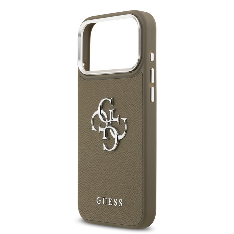 Bal-z Apple iPhone 17 Pro Max Kılıf Guess Orjinal Lisanslı Grained 4G Metal Büyük Logolu Kapak