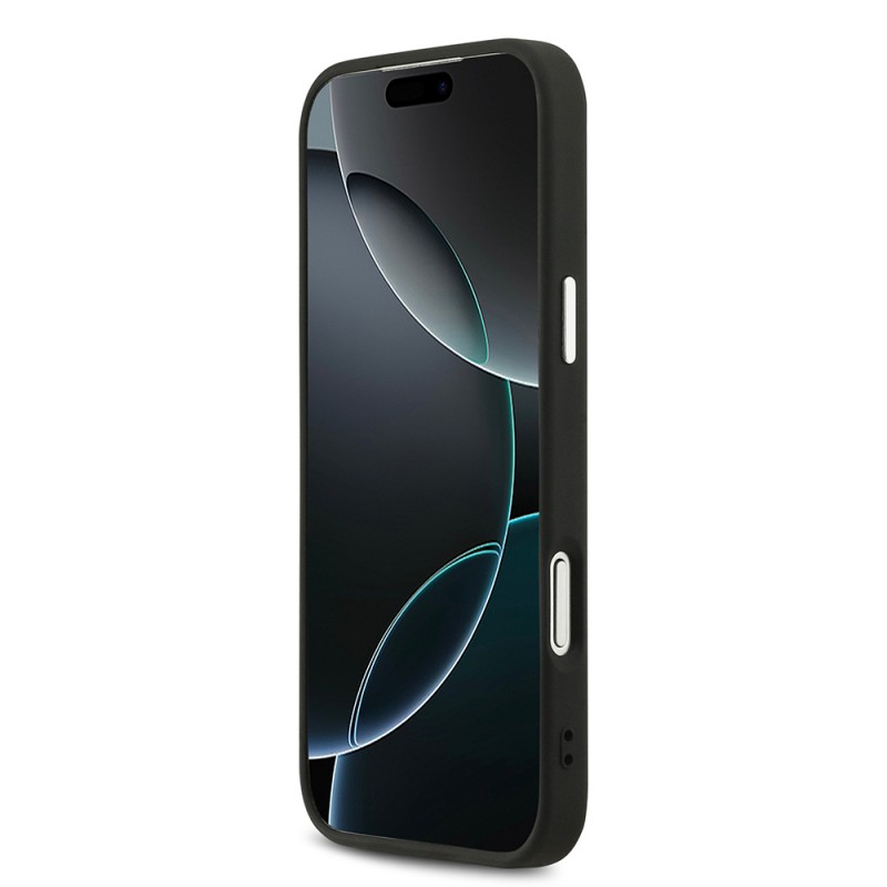 Bal-z Apple iPhone 17 Pro Max Kılıf Guess Orjinal Lisanslı Gümüş Metal Kamera Çerçeveli 4G Desenli Metal Büyük 4G ve Yazı Logolu Kapak