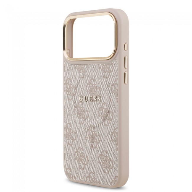 Apple iPhone 17 Pro Max Kılıf Guess Orjinal Lisanslı M-safe Şarj Özellikli Gold Metal Kamera Çerçeveli PU Deri 4G Desenli Yazı Logolu Kapak Apple iPhone 17 Pro Max Kılıf Guess Orjinal Lisanslı M-safe Şarj Özellikli Gold Metal Kamera Çerçeveli PU Deri 4G Desenli Yazı Logolu Kapak