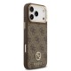Apple iPhone 17 Pro Max Kılıf Guess Orjinal Lisanslı M-safe Şarj Özellikli Gold Metal Kamera Çerçeveli Taşlı 4G Logolu Kapak