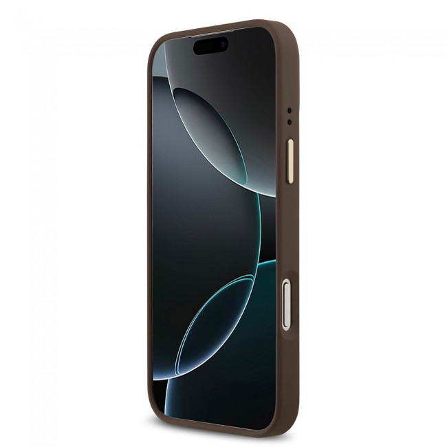 Apple iPhone 17 Pro Max Kılıf Guess Orjinal Lisanslı M-safe Şarj Özellikli Gold Metal Kamera Çerçeveli Taşlı 4G Logolu Kapak
