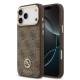 Apple iPhone 17 Pro Max Kılıf Guess Orjinal Lisanslı M-safe Şarj Özellikli Gold Metal Kamera Çerçeveli Taşlı 4G Logolu Kapak