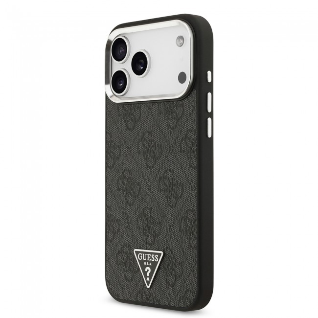 Apple iPhone 17 Pro Max Kılıf Guess Orjinal Lisanslı M-safe Şarj Özellikli Gold Metal Kamera Çerçeveli Taşlı Üçgen Logo 4G Desenli Kapak Apple iPhone 17 Pro Max Kılıf Guess Orjinal Lisanslı M-safe Şarj Özellikli Gold Metal Kamera Çerçeveli Taşlı Üçgen Logo 4G Desenli Kapak