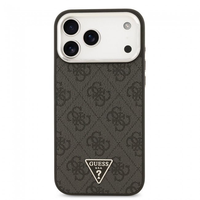 Apple iPhone 17 Pro Max Kılıf Guess Orjinal Lisanslı M-safe Şarj Özellikli Gold Metal Kamera Çerçeveli Taşlı Üçgen Logo 4G Desenli Kapak Apple iPhone 17 Pro Max Kılıf Guess Orjinal Lisanslı M-safe Şarj Özellikli Gold Metal Kamera Çerçeveli Taşlı Üçgen Logo 4G Desenli Kapak