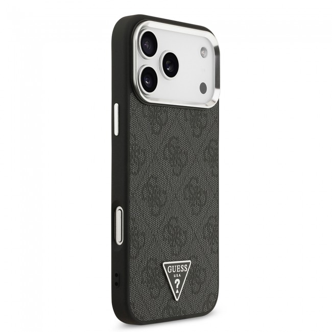 Apple iPhone 17 Pro Max Kılıf Guess Orjinal Lisanslı M-safe Şarj Özellikli Gold Metal Kamera Çerçeveli Taşlı Üçgen Logo 4G Desenli Kapak Apple iPhone 17 Pro Max Kılıf Guess Orjinal Lisanslı M-safe Şarj Özellikli Gold Metal Kamera Çerçeveli Taşlı Üçgen Logo 4G Desenli Kapak