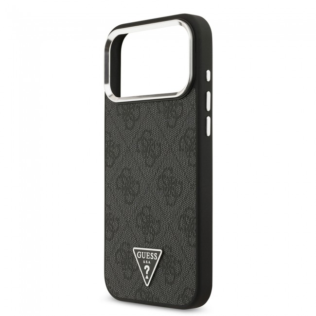 Apple iPhone 17 Pro Max Kılıf Guess Orjinal Lisanslı M-safe Şarj Özellikli Gold Metal Kamera Çerçeveli Taşlı Üçgen Logo 4G Desenli Kapak Apple iPhone 17 Pro Max Kılıf Guess Orjinal Lisanslı M-safe Şarj Özellikli Gold Metal Kamera Çerçeveli Taşlı Üçgen Logo 4G Desenli Kapak