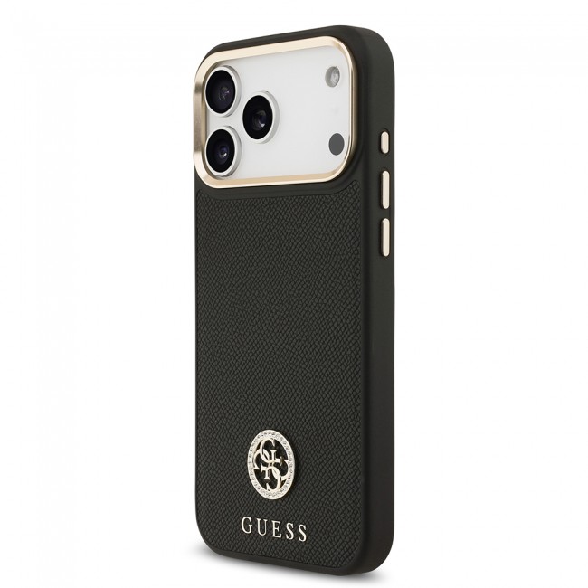 Apple iPhone 17 Pro Max Kılıf Guess Orjinal Lisanslı M-safe Şarj Özellikli Grained Yazı ve Taşlı 4G Logolu Kapak Apple iPhone 17 Pro Max Kılıf Guess Orjinal Lisanslı M-safe Şarj Özellikli Grained Yazı ve Taşlı 4G Logolu Kapak