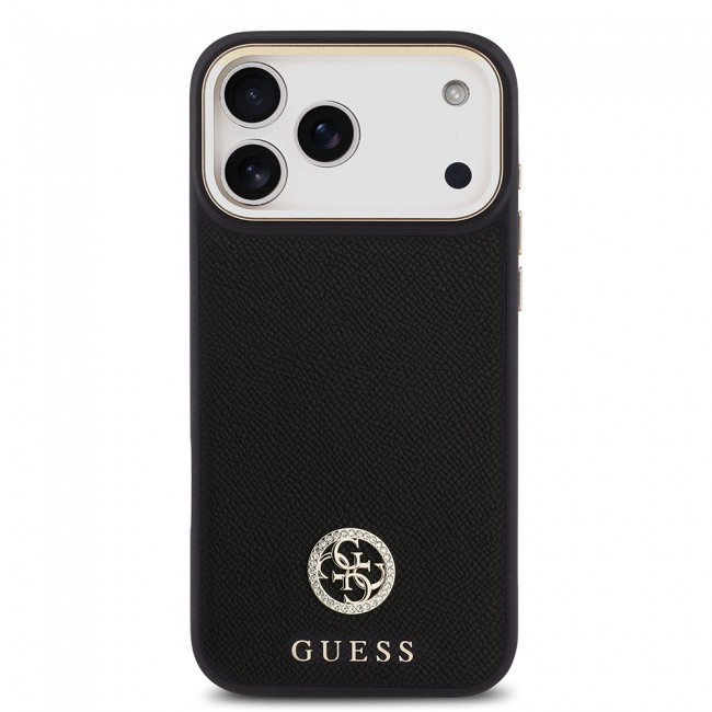 Apple iPhone 17 Pro Max Kılıf Guess Orjinal Lisanslı M-safe Şarj Özellikli Grained Yazı ve Taşlı 4G Logolu Kapak Apple iPhone 17 Pro Max Kılıf Guess Orjinal Lisanslı M-safe Şarj Özellikli Grained Yazı ve Taşlı 4G Logolu Kapak