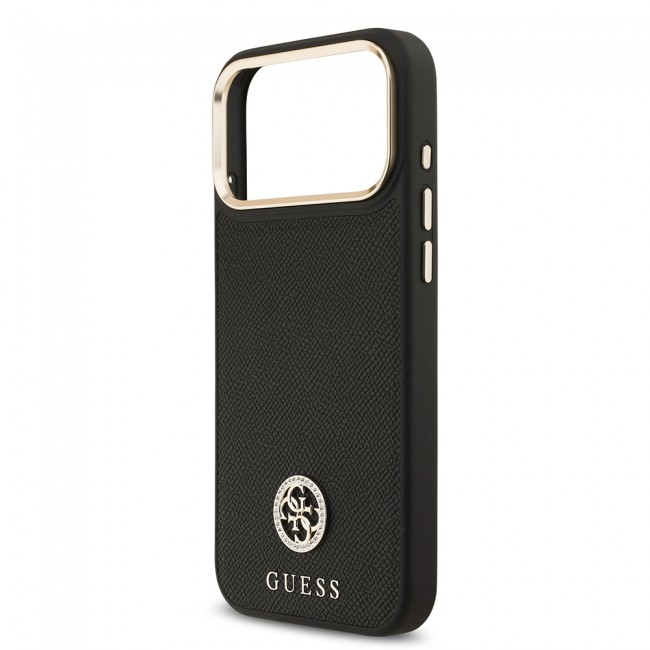 Apple iPhone 17 Pro Max Kılıf Guess Orjinal Lisanslı M-safe Şarj Özellikli Grained Yazı ve Taşlı 4G Logolu Kapak Apple iPhone 17 Pro Max Kılıf Guess Orjinal Lisanslı M-safe Şarj Özellikli Grained Yazı ve Taşlı 4G Logolu Kapak