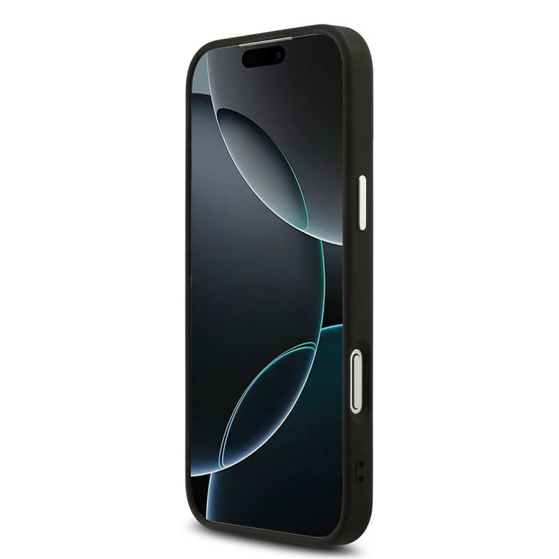 Bal-z Apple iPhone 17 Pro Max Kılıf Guess Orjinal Lisanslı M-safe Şarj Özellikli Metal Kamera Çerçeveli Üçgen Logolu Glitter Kapak