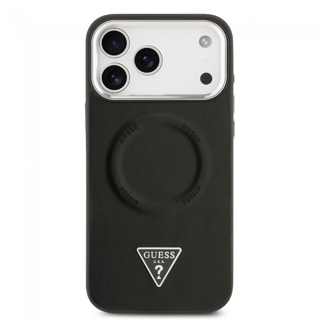 Apple iPhone 17 Pro Max Kılıf Guess Orjinal Lisanslı M-safe Şarj Özellikli PU Deri Metal Kamera Çerçeveli Üçgen Logolu Kapak Apple iPhone 17 Pro Max Kılıf Guess Orjinal Lisanslı M-safe Şarj Özellikli PU Deri Metal Kamera Çerçeveli Üçgen Logolu Kapak