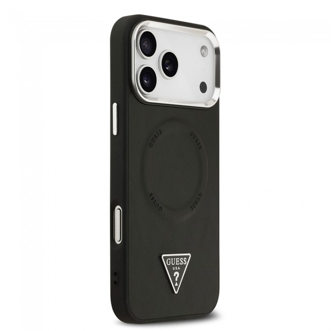 Apple iPhone 17 Pro Max Kılıf Guess Orjinal Lisanslı M-safe Şarj Özellikli PU Deri Metal Kamera Çerçeveli Üçgen Logolu Kapak Apple iPhone 17 Pro Max Kılıf Guess Orjinal Lisanslı M-safe Şarj Özellikli PU Deri Metal Kamera Çerçeveli Üçgen Logolu Kapak
